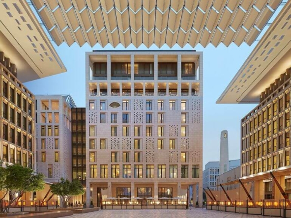 Captivating view of Msheireb, Qatar, showcasing its architectural splendor, traditional heritage, and vibrant city life.